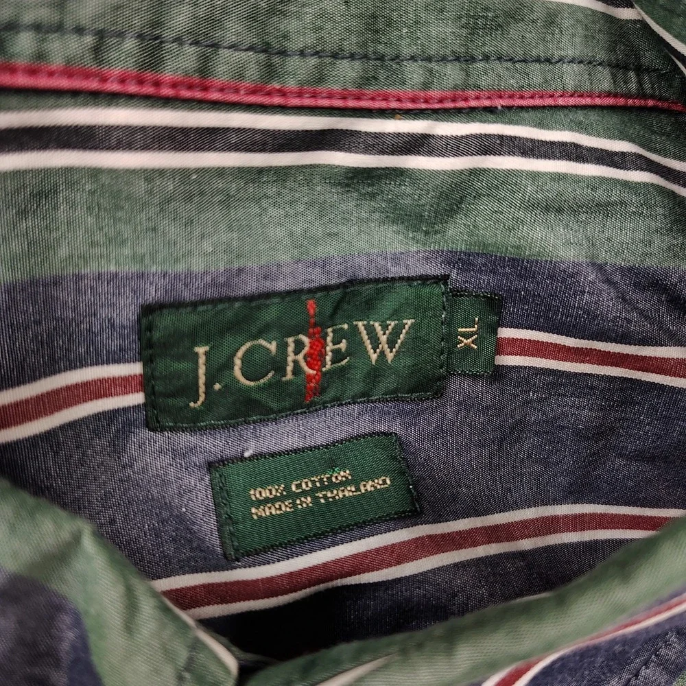 Vintage J Crew Oarsman Button Down Shirt Men XL Striped Long Sleeve Cotton EC